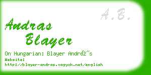 andras blayer business card
